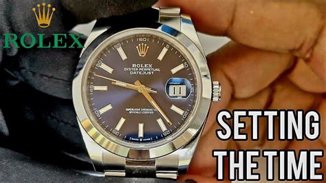 how to change the time on a rolex datejust|how to adjust rolex time.